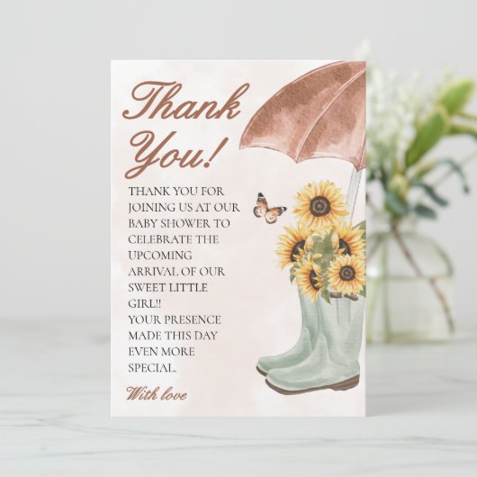 Duschen aus Boho Dankeskarte (Stehend Vorderseite)