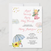 Duschen aus Gold April bringen Mai Blume Babydusch Einladung (Vorderseite)