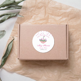 Duschen aus rosa April bringen May-Blume-Babydusch Runder Aufkleber