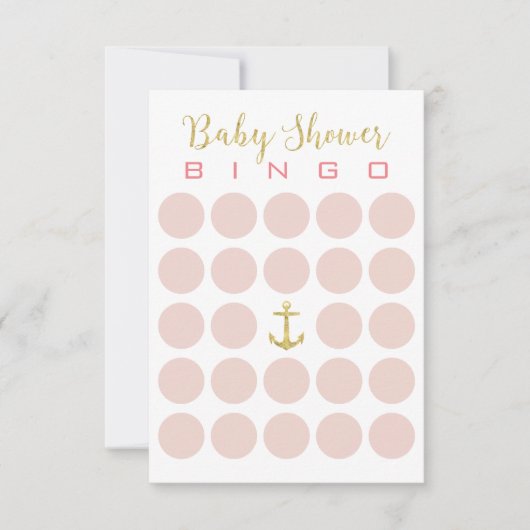 Duschen-Bingo des Goldanker-niedliches Baby-5x5 Einladung (Vorderseite)