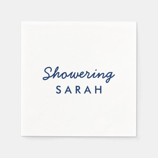 Duschen der Mama zu sein Cocktail Napkins Navy Blu Serviette (Vorderseite)