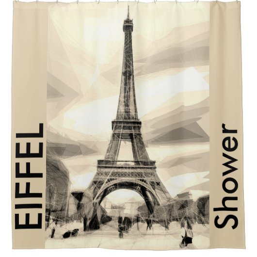 Duschen-Eiffelturm Paris Frankreich Duschvorhang (Vorderseite)