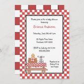 Duschen-Einladungs-Junge des Baby-Q mit mittlerer Einladung (Vorne/Hinten)