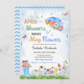 Duschen im April bringen im Mai Blume Frühjahrsdus Einladung (Vorne/Hinten)