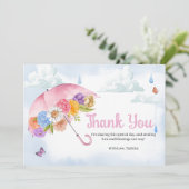 Duschen im April bringen Mai Blume Babydusche Dankeskarte (Stehend Vorderseite)