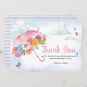 Duschen im April bringen Mai Blume Babydusche Dankeskarte (Vorne/Hinten)