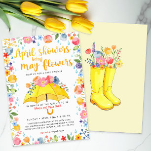Duschen im April bringen Mai Blume Babydusche Einladung
