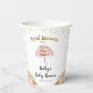 Duschen im April bringen May Blume Babydusche Pappbecher