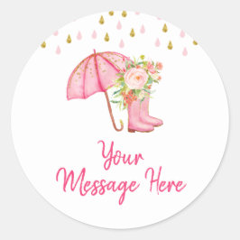 Duschen im April bringen May Blume Babydusche Runder Aufkleber