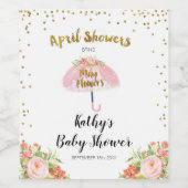 Duschen im April bringen May Blume Babydusche Weinetikett (Einzelnes Label)