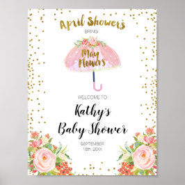 Duschen im April bringen May Blume Babydusche will Poster