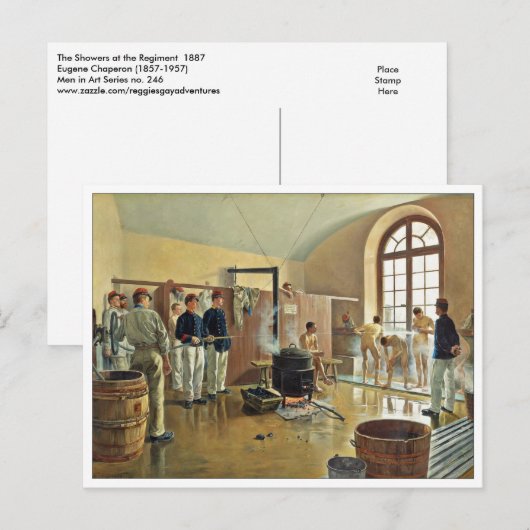 Duschen im Regiment von Eugene Chaperon Postkarte (Vorne/Hinten)
