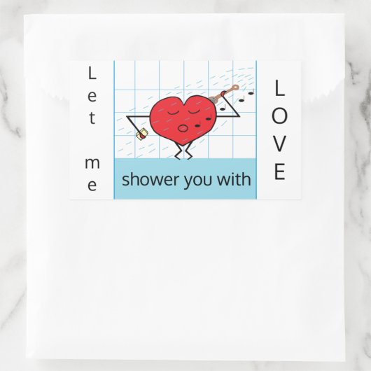 Duschen mit Liebe: Rechteckiger Aufkleber (Tasche)