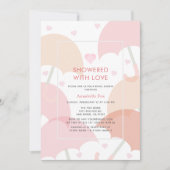 Duschen mit Liebe Rosa Sonnenschirme Brautparty Einladung (Vorderseite)