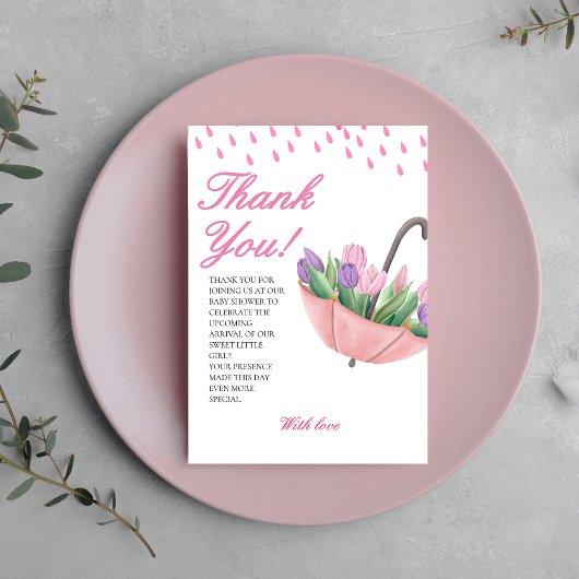 Duschen mit rosa Aprilscherzen können Blume Babydu Dankeskarte