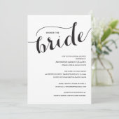 Duschen Sie die Braut-Skript-Brautparty-Einladung Einladung (Stehend Vorderseite)