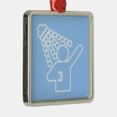 Duschen-Symbol Silbernes Ornament (Rechts)