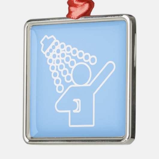 Duschen-Symbol Silbernes Ornament (Links)