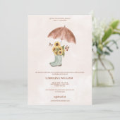 Duschen von Boho April bringen meine Blume mit Bab Einladung (Stehend Vorderseite)