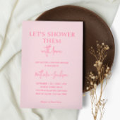 Duschen wir sie hell rosa Duschkabine Einladung