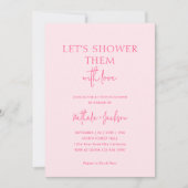 Duschen wir sie hell rosa Duschkabine Einladung (Vorderseite)