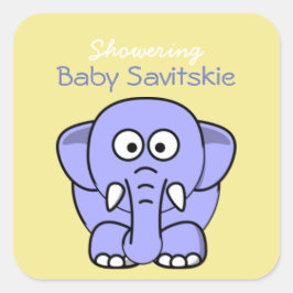 Duschende Baby Mason Jar Sticker - Gelb Lila