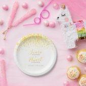 Duschende kaskadengelbe graue Kunsthochzeit Pappteller (Party)