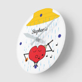 Duschende Liebe Runde Wanduhr (Winkel)