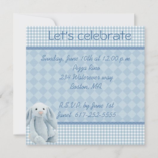 Duscheneinladung Einladung (Rückseite)