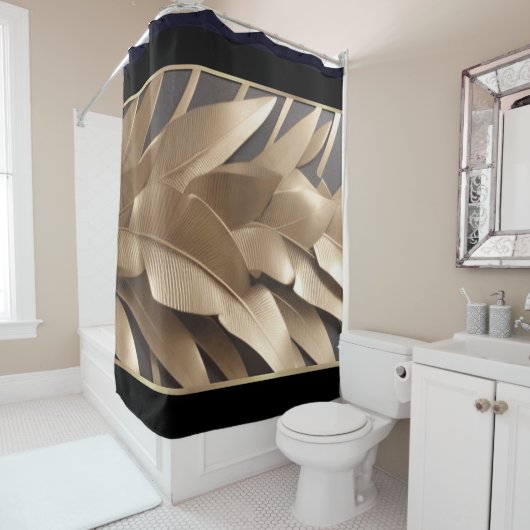 DuscheSkulpturierte Metallbanane Leaf2 Duschvorhan Duschvorhang (Beispiel)