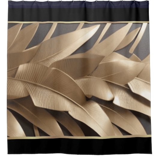 DuscheSkulpturierte Metallbanane Leaf2 Duschvorhan Duschvorhang (Vorderseite)