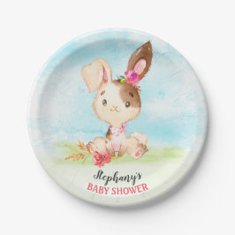 Duschfarm für Wasserfarben Girl Bunny Baby Pappteller