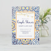 Duschfliesen und Saitenleuchten - Einladung (Stehend Vorderseite)