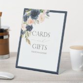 Duschgeschenk für Navy Blue & Blush Floral Sockelschild (In SItu)