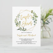 Duschgrün und goldene Babydusche Einladung (Stehend Vorderseite)