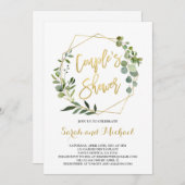 Duschgrün und goldene Babydusche Einladung (Vorne/Hinten)