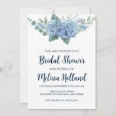 Duschkabine aus blauem Hydrangea Einladung (Vorderseite)