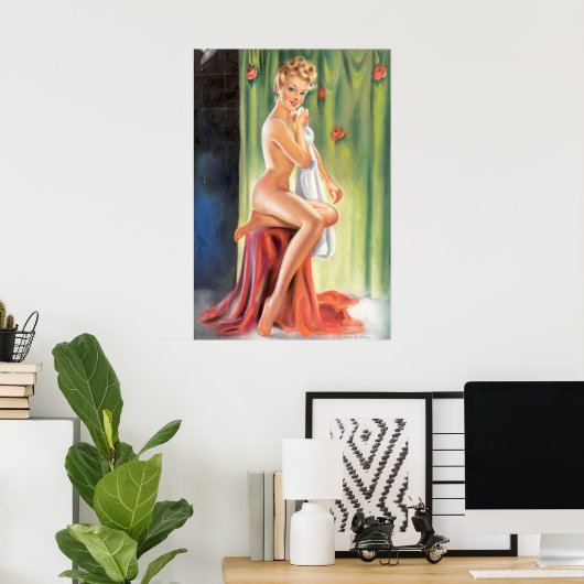 Duschkabine Button auf Poster (Heimbüro)