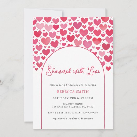 Duschkabine mit Liebe Valentinstag Brautparty Einladung (Vorderseite)