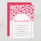 Duschkabine mit Liebe Valentinstag Brautparty Einladung (Vorne/Hinten)