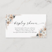 Duschkarte für Elfenbeinblumen und Blauer Boho Begleitkarte (Vorderseite)