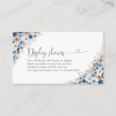 Duschkarte mit Blu-Boho-Flora-Baby-Dusche Begleitkarte (Vorderseite)