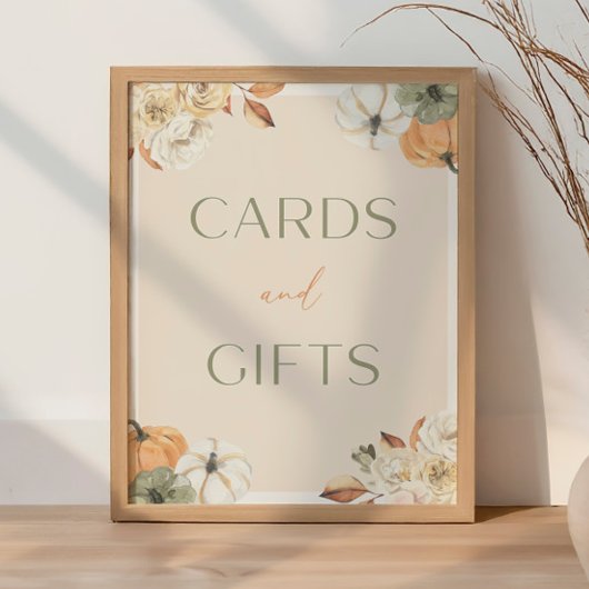 Duschkarte und Geschenke für Pumpkin Baby Poster