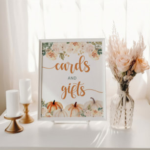 Duschkarte und Geschenke für Pumpkin Baby Poster