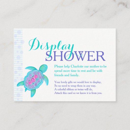 Duschkarten für Babydusche Begleitkarte (Rückseite)