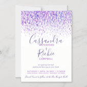 Duschkaskade lila mauve Art Hochzeit Magneteinladung (Vorderseite)