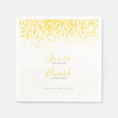 Duschkaskade warme gelbe graue Kunsthochzeit Serviette (Vorderseite)