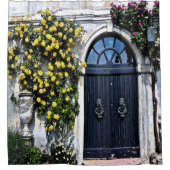 DUSCHKURTAIN/RUSTIKTÜR MIT ROSE DUSCHVORHANG (Vorderseite)