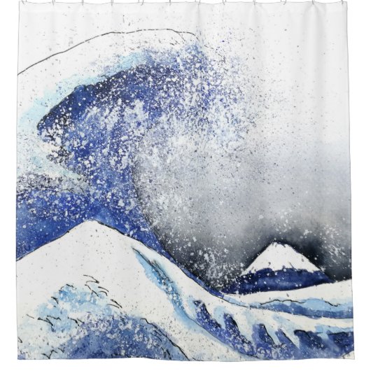 DUSCHKURTAN GROSSES WAVE JAPANESE DUSCHVORHANG (Vorderseite)