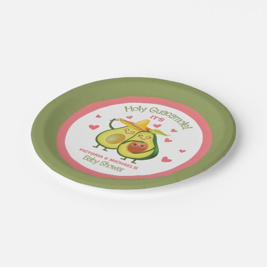 Duschpapierplatte des Holy Guacamole Avocado Pappteller (Schrägansicht)